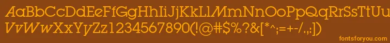 Lugabookadc Font – Orange Fonts on Brown Background