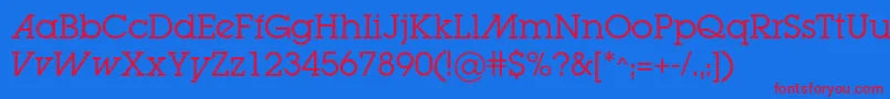 Lugabookadc Font – Red Fonts on Blue Background