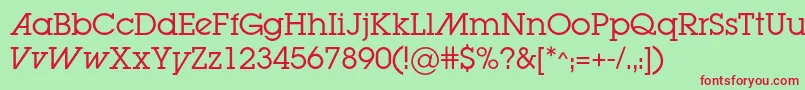 Lugabookadc Font – Red Fonts on Green Background