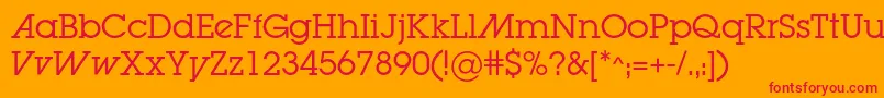 Lugabookadc Font – Red Fonts on Orange Background