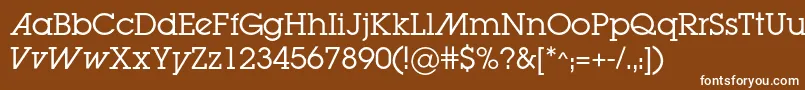 Lugabookadc Font – White Fonts on Brown Background