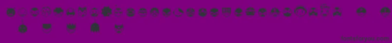 Linotypespaceballs-fontti – mustat fontit violetilla taustalla