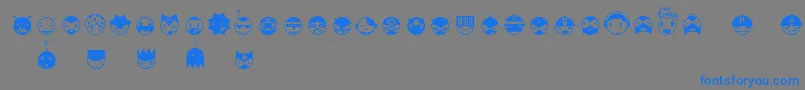 フォントLinotypespaceballs – 灰色の背景に青い文字