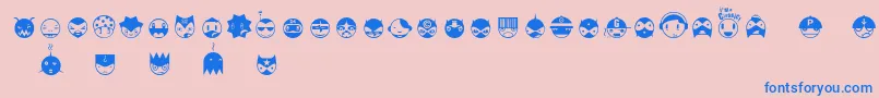 フォントLinotypespaceballs – ピンクの背景に青い文字