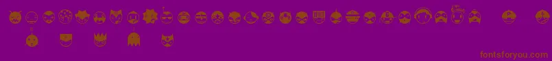 フォントLinotypespaceballs – 紫色の背景に茶色のフォント