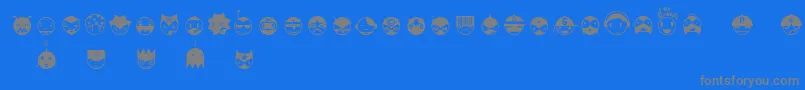 フォントLinotypespaceballs – 青い背景に灰色の文字