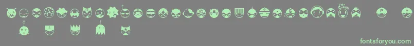 フォントLinotypespaceballs – 灰色の背景に緑のフォント