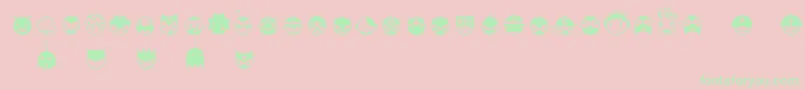 フォントLinotypespaceballs – ピンクの背景に緑の文字