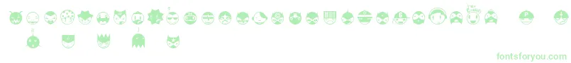 フォントLinotypespaceballs – 白い背景に緑のフォント