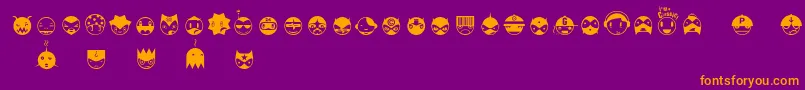 フォントLinotypespaceballs – 紫色の背景にオレンジのフォント