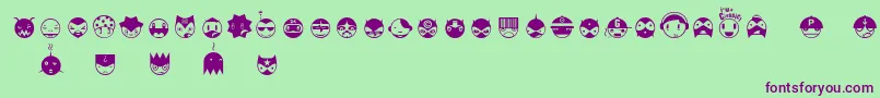 Linotypespaceballs Font – Purple Fonts on Green Background