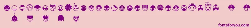 フォントLinotypespaceballs – ピンクの背景に紫のフォント