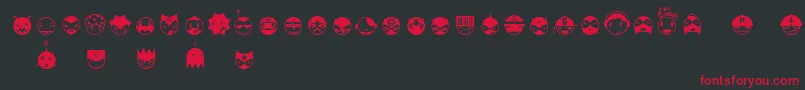 フォントLinotypespaceballs – 黒い背景に赤い文字