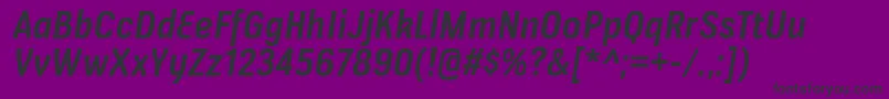 フォントVerioxsbItalic – 紫の背景に黒い文字