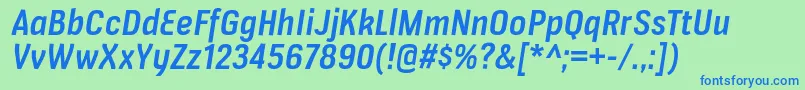 VerioxsbItalic Font – Blue Fonts on Green Background