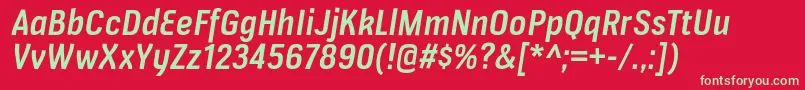 VerioxsbItalic Font – Green Fonts on Red Background