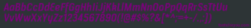 Шрифт VerioxsbItalic – фиолетовые шрифты на чёрном фоне