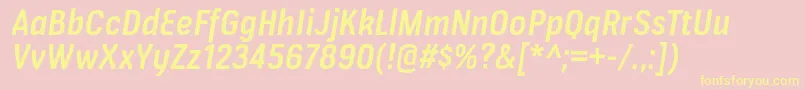 VerioxsbItalic Font – Yellow Fonts on Pink Background