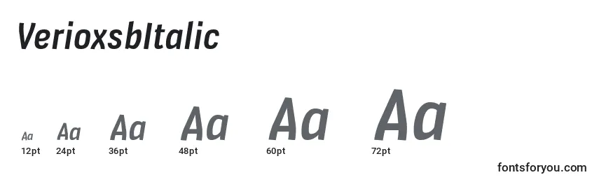 VerioxsbItalic Font Sizes