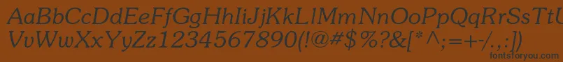 SouvenirstdLightitalic Font – Black Fonts on Brown Background