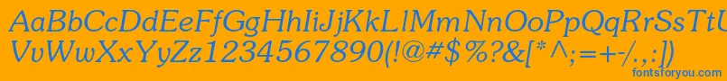 SouvenirstdLightitalic Font – Blue Fonts on Orange Background