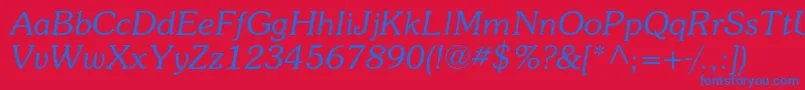 SouvenirstdLightitalic Font – Blue Fonts on Red Background