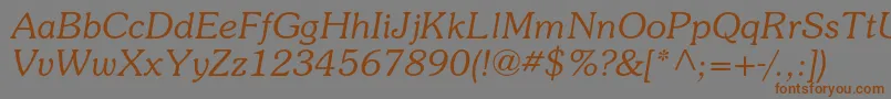 SouvenirstdLightitalic Font – Brown Fonts on Gray Background