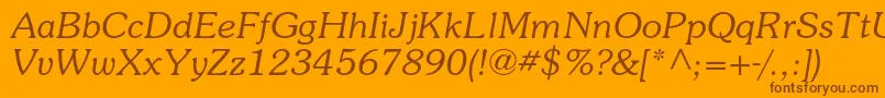 SouvenirstdLightitalic Font – Brown Fonts on Orange Background