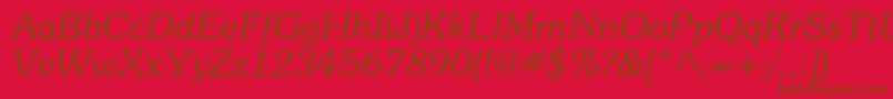 SouvenirstdLightitalic Font – Brown Fonts on Red Background
