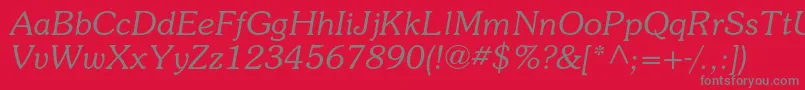 SouvenirstdLightitalic Font – Gray Fonts on Red Background