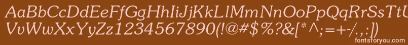 Шрифт SouvenirstdLightitalic – розовые шрифты на коричневом фоне