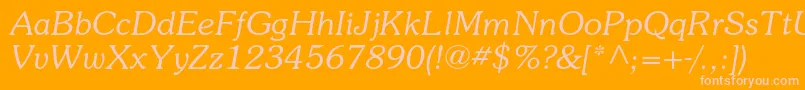 SouvenirstdLightitalic Font – Pink Fonts on Orange Background