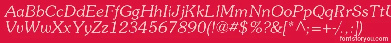 SouvenirstdLightitalic Font – Pink Fonts on Red Background