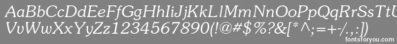 SouvenirstdLightitalic Font – White Fonts on Gray Background