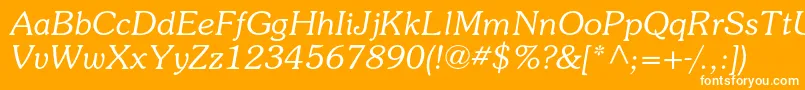 SouvenirstdLightitalic Font – White Fonts on Orange Background