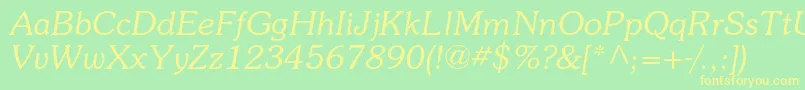Lisätietoja SouvenirstdLightitalic-fontista SouvenirstdLightitalic-fontti – keltaiset fontit vihreällä taustalla