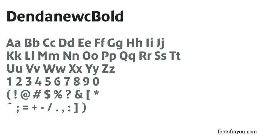 Шрифт DendanewcBold – алфавит, цифры, специальные символы