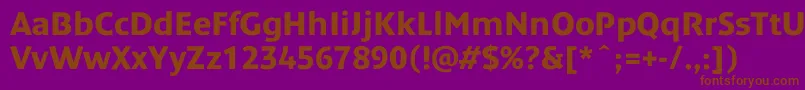 DendanewcBold Font – Brown Fonts on Purple Background