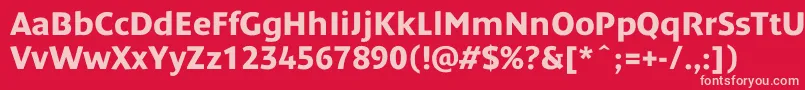 DendanewcBold Font – Pink Fonts on Red Background