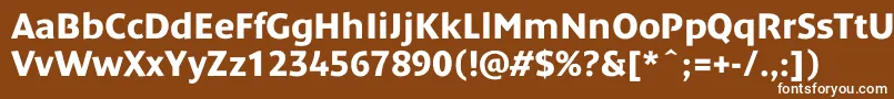 フォントDendanewcBold – 茶色の背景に白い文字