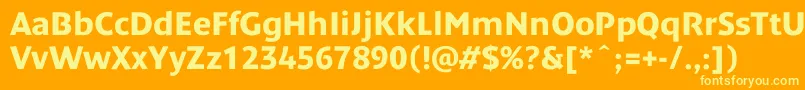 Police DendanewcBold – polices jaunes sur fond orange