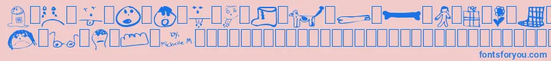 Littlesisterdingbats Font – Blue Fonts on Pink Background