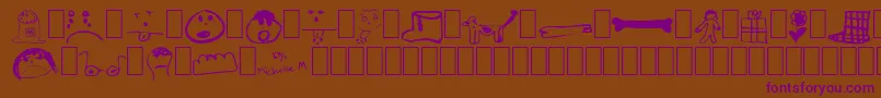 Littlesisterdingbats Font – Purple Fonts on Brown Background