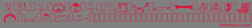 Littlesisterdingbats-Schriftart – Rote Schriften auf grauem Hintergrund