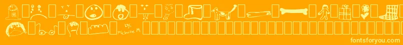 Littlesisterdingbats Font – Yellow Fonts on Orange Background