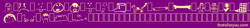 Littlesisterdingbats Font – Yellow Fonts on Purple Background