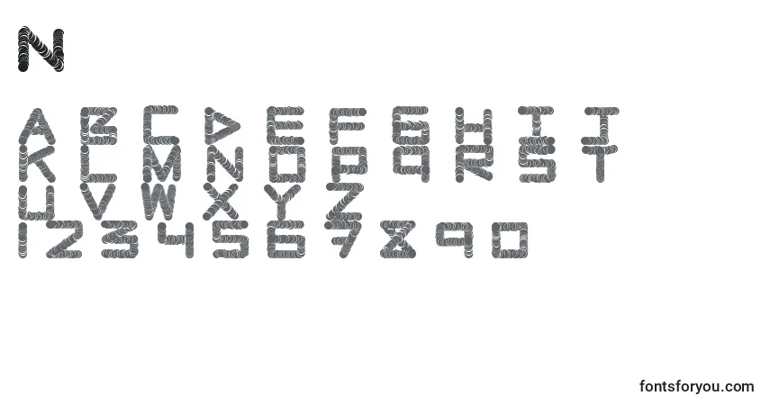 A fonte Naughtypipe – alfabeto, números, caracteres especiais