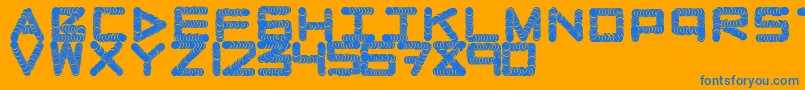 Naughtypipe-Schriftart – Blaue Schriften auf orangefarbenem Hintergrund