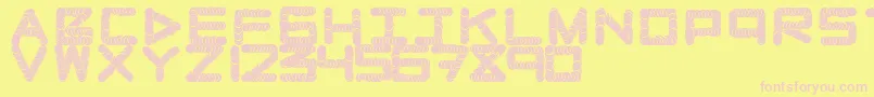 Naughtypipe-fontti – vaaleanpunaiset fontit keltaisella taustalla