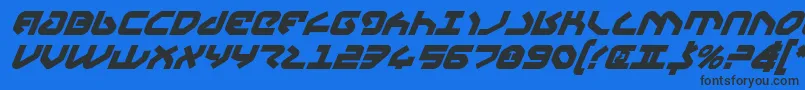 Шрифт YahrenBoldItalic – чёрные шрифты на синем фоне